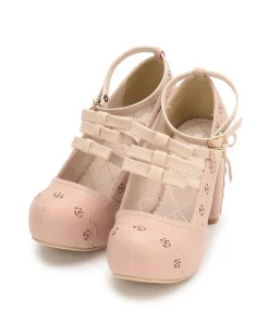 LIZ LISA Triple Ribbon Strap Pumps