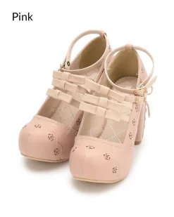 LIZ LISA Triple Ribbon Strap Pumps