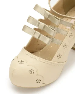 LIZ LISA Triple Ribbon Strap Pumps