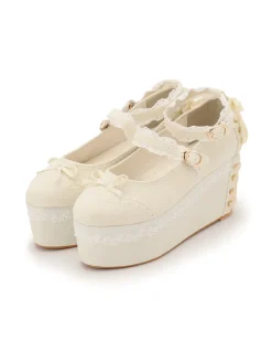 LIZ LISA Velour Lace-Up Platform Shoes