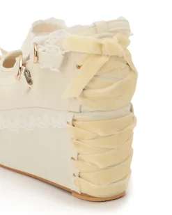 LIZ LISA Velour Lace-Up Platform Shoes