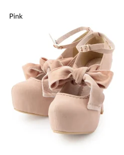 LIZ LISA Velour Ribbon Pumps