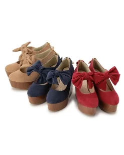 LIZ LISA Wooden Heel Suede Platforms