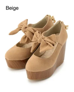 LIZ LISA Wooden Heel Suede Platforms