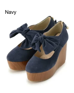 LIZ LISA Wooden Heel Suede Platforms