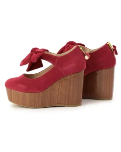 LIZ LISA Wooden Heel Suede Platforms