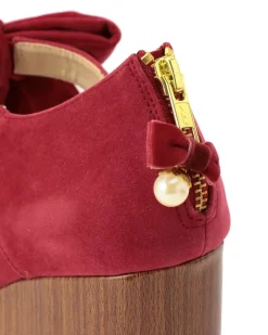 LIZ LISA Wooden Heel Suede Platforms