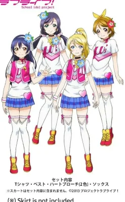 Love Live! Happy Maker! Umi/Eli/Nozomi/Hanayo T-Shirt Cosplay Set