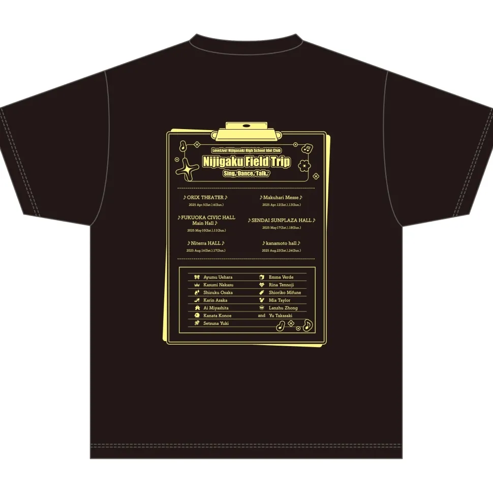 Love Live! Nijigasaki High School Idol Club LIVE&FAN MEETING TOUR Nijigaku Field Trip ~Sing♪Dance♪Talk♪~ T-Shirt