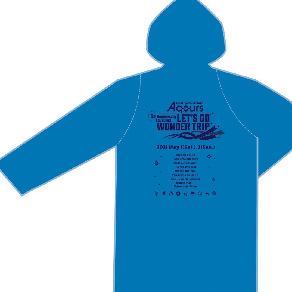 Love Live! Sunshine!! Aqours 5th Anniversary LoveLive! ~LET'S GO WONDER TRIP~ Raincoat