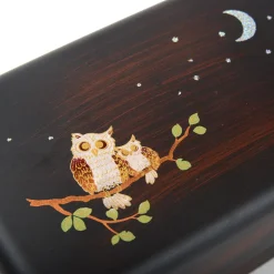 Maki-e Owl 2-Tier Mini Bento Box