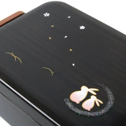 Maki-e Rabbit Wide Bento Box