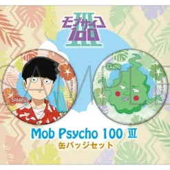Mob Psycho 100 III Aloha Shirt Ver. Can Badge Set