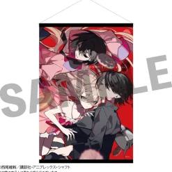 Monogatari Series x Kei Mochizuki B2 Tapestry Koyomi Araragi & Shinobu Oshino & Ougi Oshino