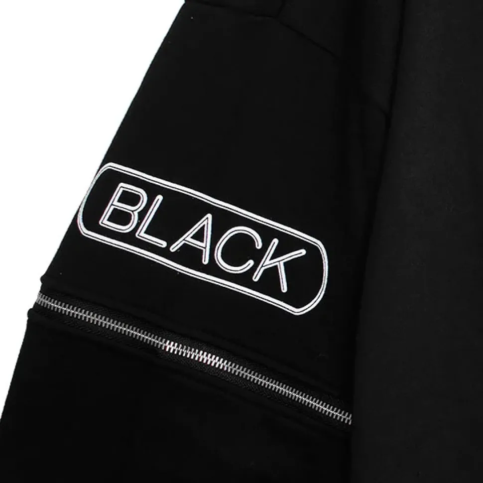 murakaruki x LISTEN FLAVOR Zip Sleeve Hoodie Black
