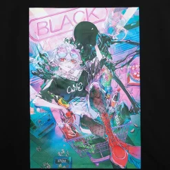 murakaruki x LISTEN FLAVOR Zip Sleeve Hoodie Black