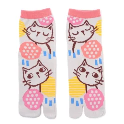 Nagomi Modern Women's Gray Cat Tabi Socks