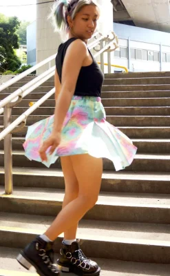 NUEZZZ Rough Sketch All-Over Print Cheer Skirt