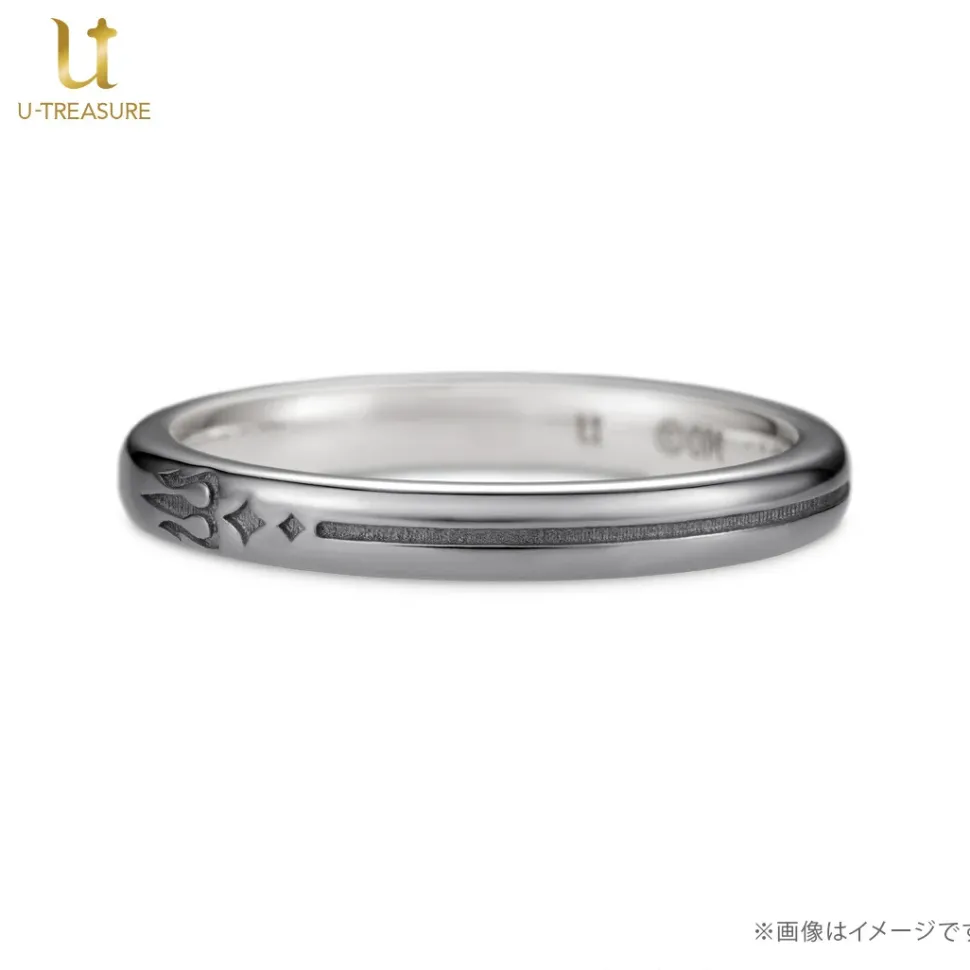 Obey Me! Leviathan Black-Coated Silver Ring