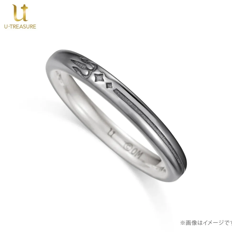 Obey Me! Leviathan Black-Coated Silver Ring
