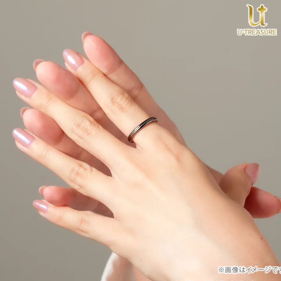 Obey Me! Leviathan Black-Coated Silver Ring