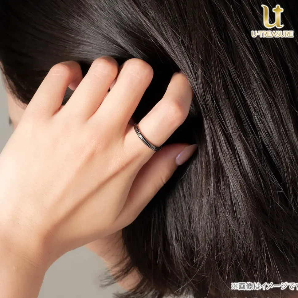 Obey Me! Leviathan Black-Coated Silver Ring