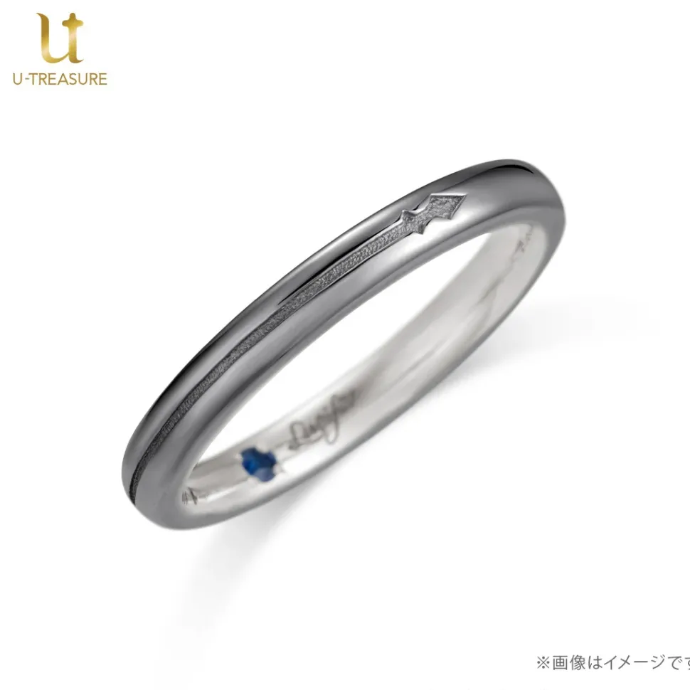 Obey Me! Mammon Black-Coated Silver Ring