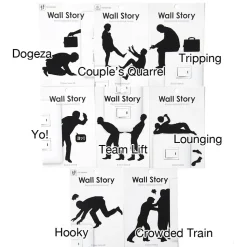 Ojisan Series 2 Wall Story Wall Stickers