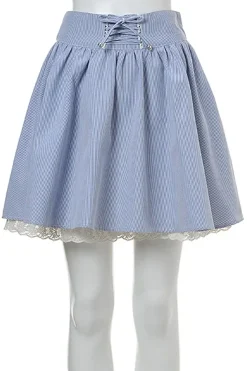 OLIVE des OLIVE Lace-Up Gathered Skirt