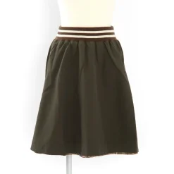 OLIVE des OLIVE Plaid x Solid Color Reversible Skirt