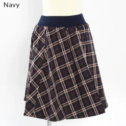 OLIVE des OLIVE Plaid x Solid Color Reversible Skirt