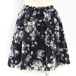 OLIVE des OLIVE Rose Pattern Sheer Check Skirt