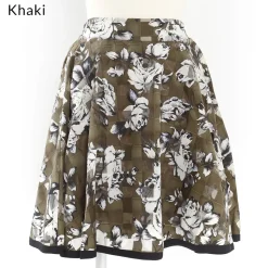 OLIVE des OLIVE Rose Pattern Sheer Check Skirt