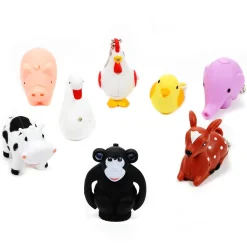 Omoshiro Sound LED Light Animal Keychain Collection