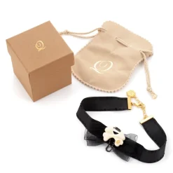 Q-pot. Black Ribbon x Bone Choker