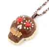 Q-pot. Parlor Skull Chocolat Necklace