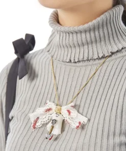 Q-pot. Petit Ghost Sheets Necklace / White Veil Charm / Q Hatchet Charm Set