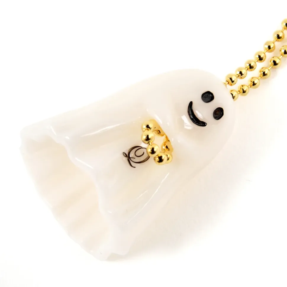 Q-pot. Petit Ghost Sheets Necklace / White Veil Charm / Q Hatchet Charm Set