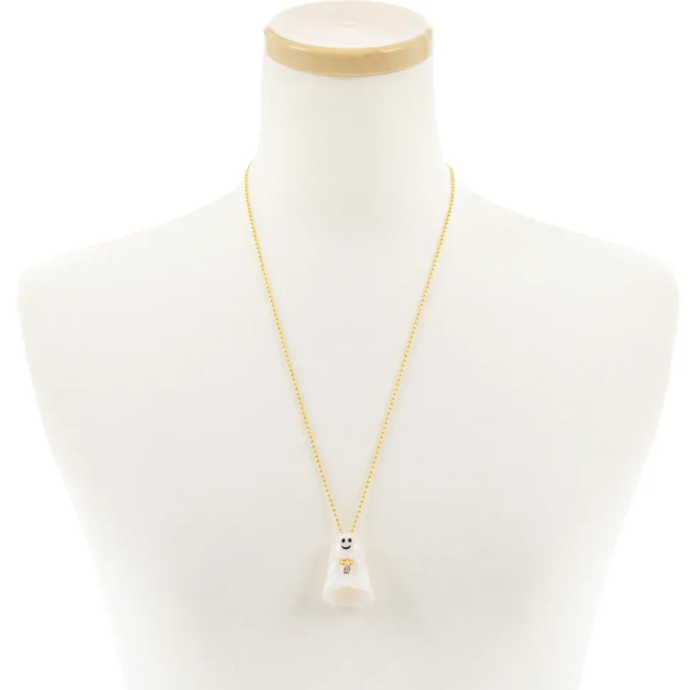 Q-pot. Petit Ghost Sheets Necklace / White Veil Charm / Q Hatchet Charm Set