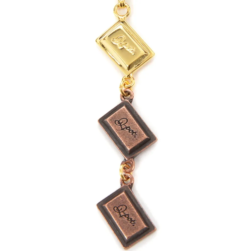 Q-pot. Velvet Ribbon Choker w/ 3-Piece Chocolate Charm Set