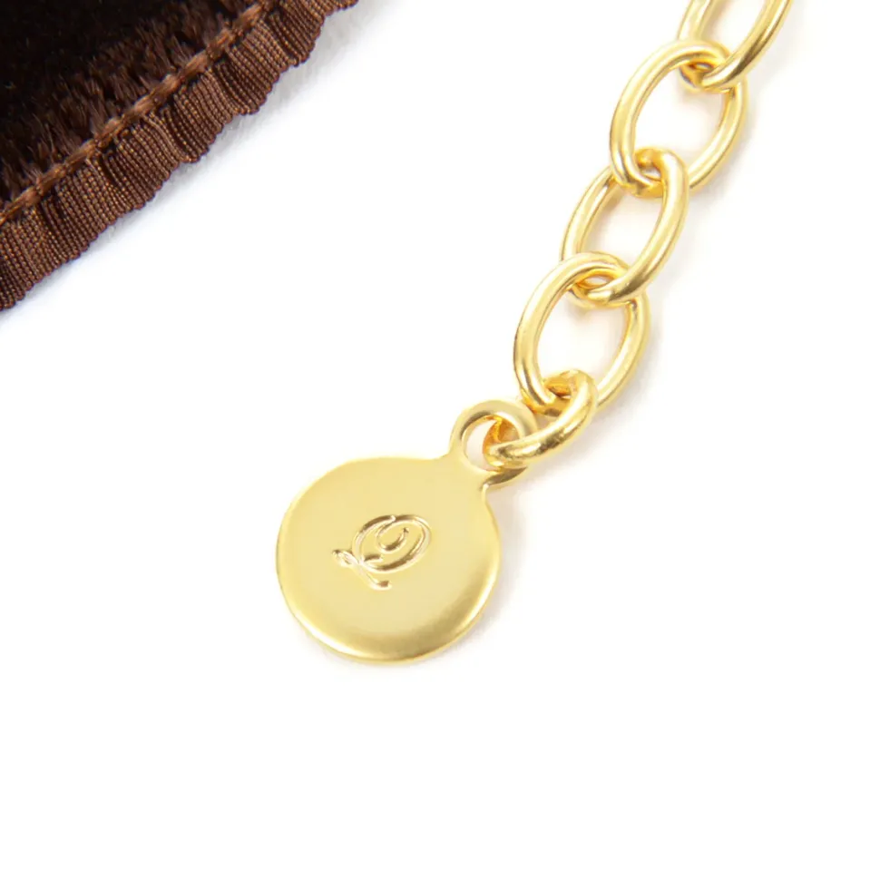 Q-pot. Velvet Ribbon Choker w/ 3-Piece Chocolate Charm Set