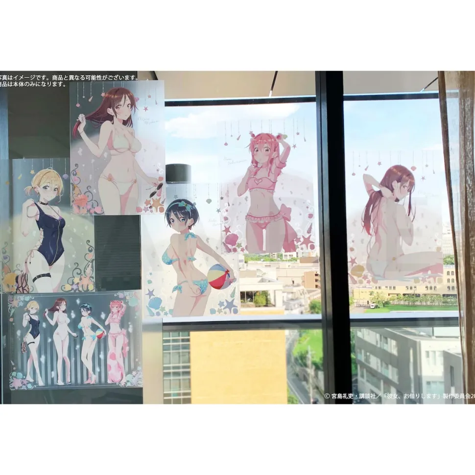 Rent-A-Girlfriend Swimsuit and Girlfriend A3-Size Clear Poster Collection