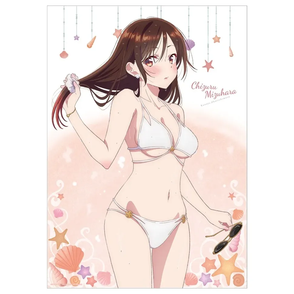 Rent-A-Girlfriend Swimsuit and Girlfriend A3-Size Clear Poster Collection