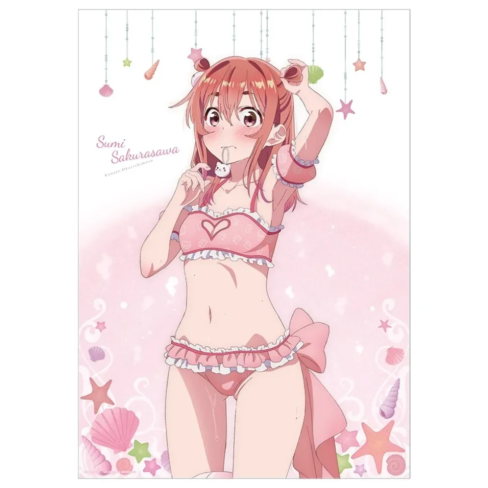 Rent-A-Girlfriend Swimsuit and Girlfriend A3-Size Clear Poster Collection