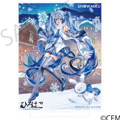 Snow Miku x Hirohako Silver-backed Acrylic Plate Hakodate Art by Murakami Yuichi