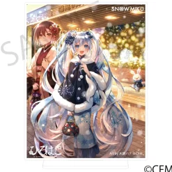 Snow Miku x Hirohako Silver-backed Acrylic Plate Hakodate Art by Kimidori Hana