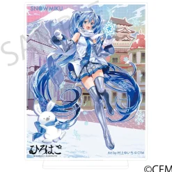 Snow Miku x Hirohako Silver-backed Acrylic Plate Hirosaki Art by Murakami Yuichi