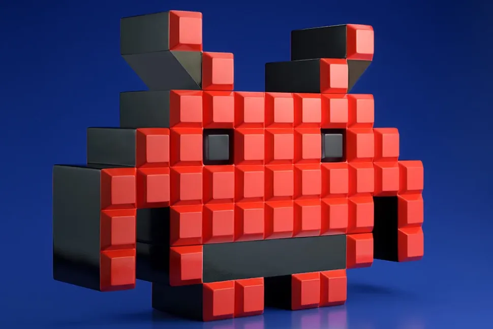 SoftB Space Invaders Crab Non-Scale Figure