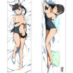 Strike Witches: Road to Berlin 501st Joint Fighter Wing 2-Way Tricot Dakimakura Pillow Cover Mio Sakamoto