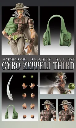 Super Action Statue Jojo's Bizarre Adventure Part 7 Steel Ball Run Gyro Zeppeli Third